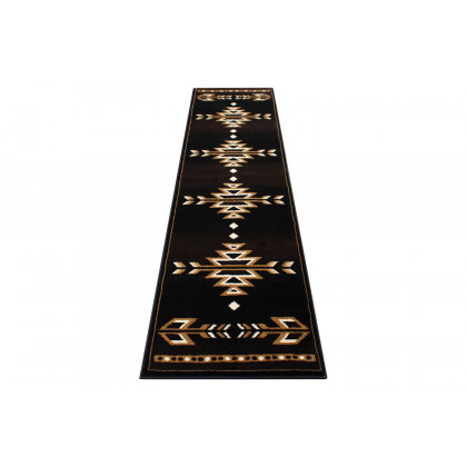 BLNK Amado Collection Southwestern Style Olefin Accent Area Rug with Jute Backing - Brown, 2'W x 7'L