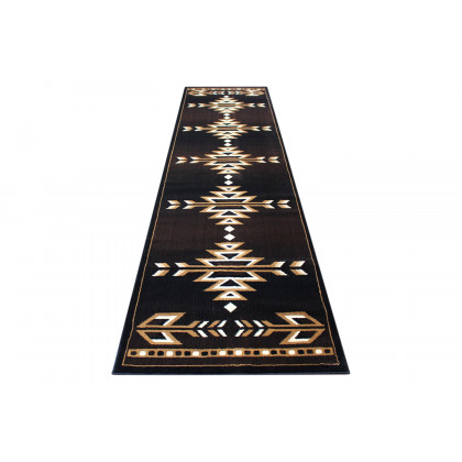 BLNK Amado Collection Southwestern Style Olefin Accent Area Rug with Jute Backing - Brown, 3'W x 10'L