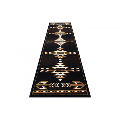 BLNK Amado Collection Southwestern Style Olefin Accent Area Rug with Jute Backing - Brown, 3'W x 16'L
