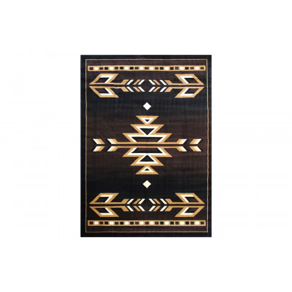 BLNK Amado Collection Southwestern Style Olefin Accent Area Rug with Jute Backing - Brown, 6'W x 9'L