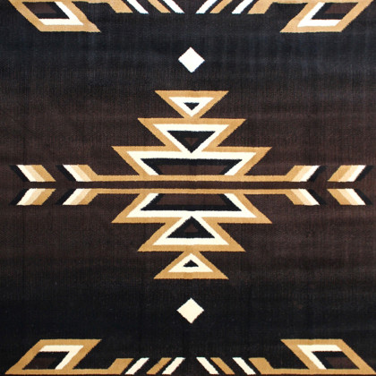 BLNK Amado Collection Southwestern Style Olefin Accent Area Rug with Jute Backing - Brown, 6'W x 9'L