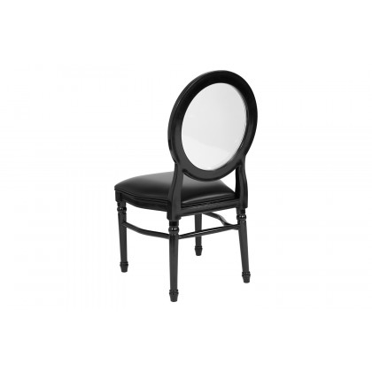 BLNK - HERCULES Series Vinyl King Louis Chair with Transparent Back, Black Seat and Black Frame
