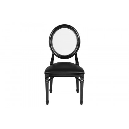 BLNK - HERCULES Series Vinyl King Louis Chair with Transparent Back, Black Seat and Black Frame