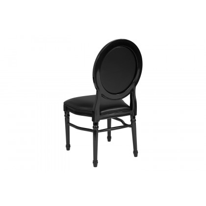 BLNK - HERCULES Series Vinyl King Louis Chair with Tufted Back, Black Seat and Black Frame