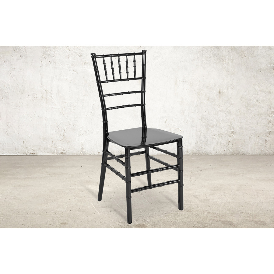 BLNK HERCULES Series Resin Stacking Chiavari Chair - Black