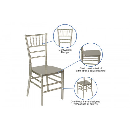 BLNK HERCULES PREMIUM Series Resin Stacking Chiavari Chair - Champagne