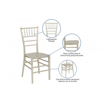 BLNK HERCULES Series Resin Stacking Chiavari Chair - Champagne
