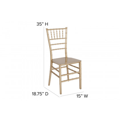 BLNK HERCULES Series Resin Stacking Chiavari Chair - Gold