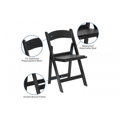BLNK Hercules Resin Folding Chair - Black