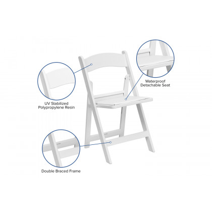 BLNK Hercules Resin Folding Chair - White