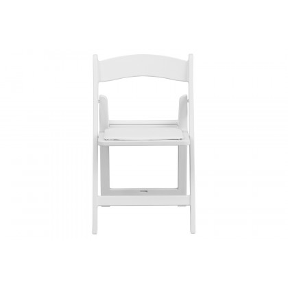 BLNK HERCULES Kids Resin Folding Chair with White Vinyl Padded Seat - White
