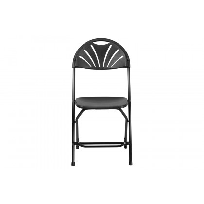 BLNK HERCULES Series Plastic Fan Back Folding Chair - Black