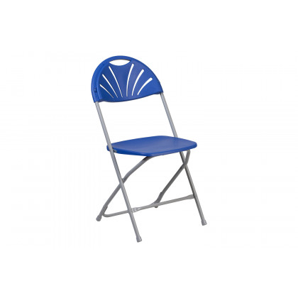BLNK HERCULES Series Plastic Fan Back Folding Chair - Blue