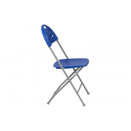 BLNK HERCULES Series Plastic Fan Back Folding Chair - Blue