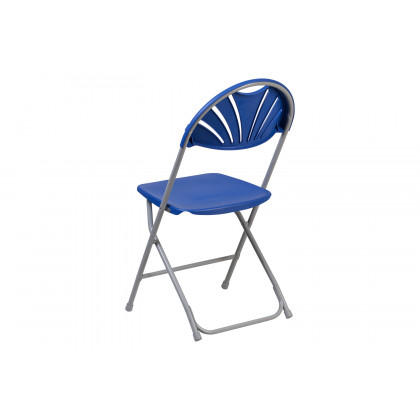 BLNK HERCULES Series Plastic Fan Back Folding Chair - Blue