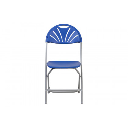 BLNK HERCULES Series Plastic Fan Back Folding Chair - Blue