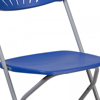 BLNK HERCULES Series Plastic Fan Back Folding Chair - Blue