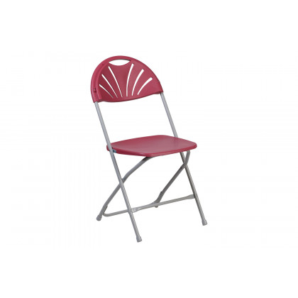 BLNK HERCULES Series Plastic Fan Back Folding Chair - Burgundy