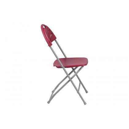 BLNK HERCULES Series Plastic Fan Back Folding Chair - Burgundy