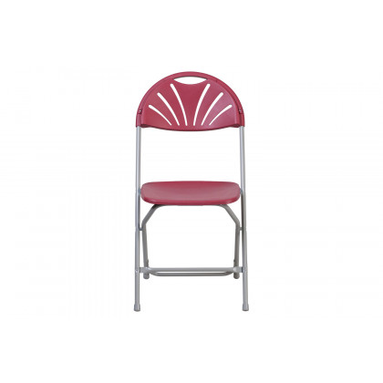 BLNK HERCULES Series Plastic Fan Back Folding Chair - Burgundy