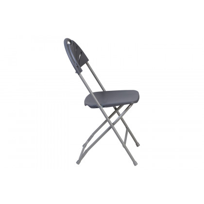 BLNK HERCULES Series Plastic Fan Back Folding Chair - Charcoal