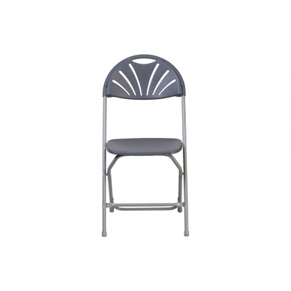 BLNK HERCULES Series Plastic Fan Back Folding Chair - Charcoal
