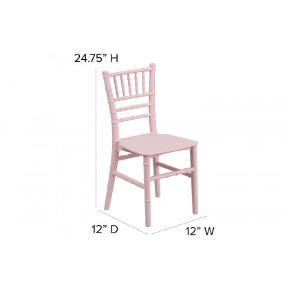 BLNK HERCULES Child’s Resin Party and Event Chiavari Chair - Pink