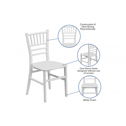 BLNK HERCULES Child’s Resin Party and Event Chiavari Chair - White