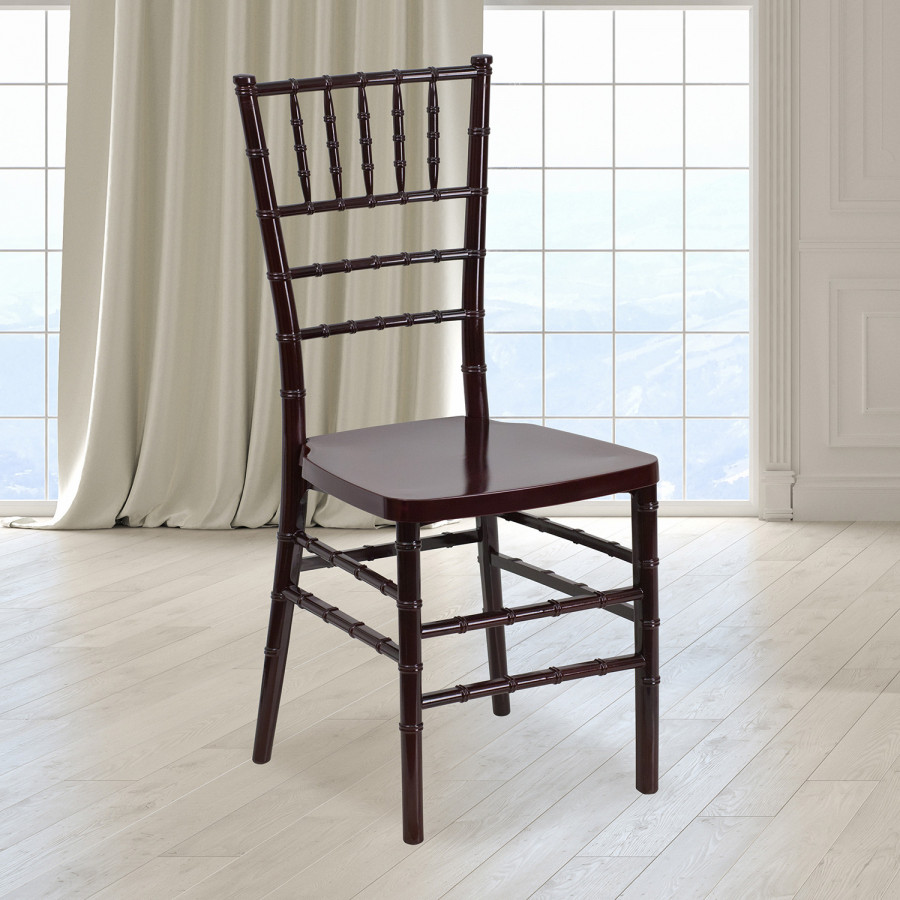 BLNK HERCULES PREMIUM Series Resin Stacking Chiavari Chair - Mahogany