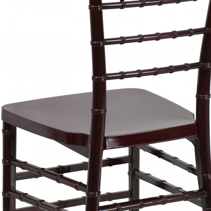 BLNK HERCULES PREMIUM Series Resin Stacking Chiavari Chair - Mahogany