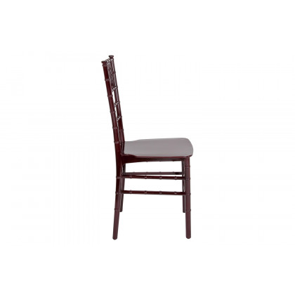 BLNK HERCULES Series Resin Stacking Chiavari Chair - Mahogany