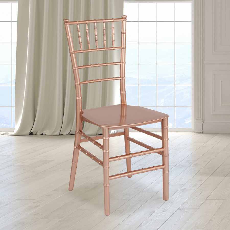 BLNK HERCULES Series Resin Stacking Chiavari Chair - Rose Gold