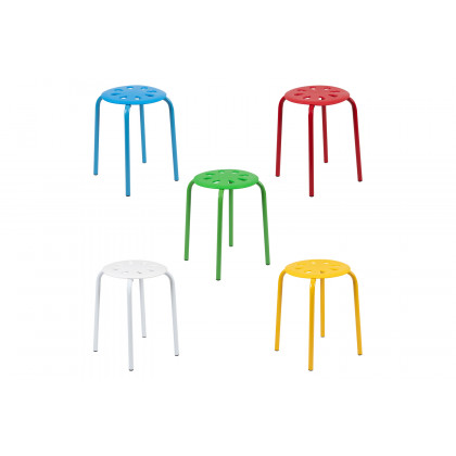 BLNK Bailey Plastic Nesting Stack Stools 5 Pack - Assorted, 17.5"H Seat