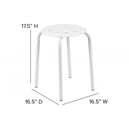 BLNK Bailey Plastic Nesting Stack Stools 5 Pack - Assorted, 17.5"H Seat