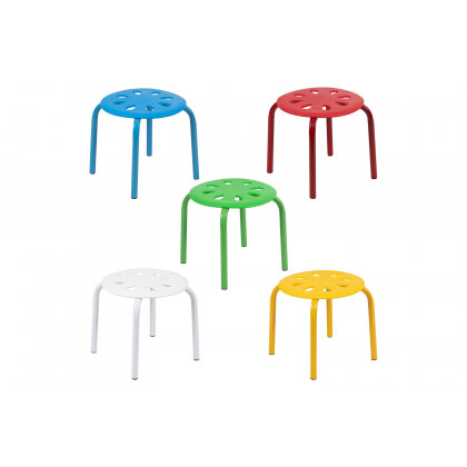 BLNK Bailey Plastic Nesting Stack Stools 5 Pack - Assorted, 11.5"H Seat