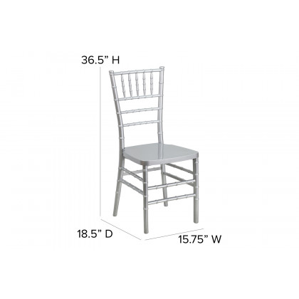 BLNK HERCULES PREMIUM Series Resin Stacking Chiavari Chair - Silver