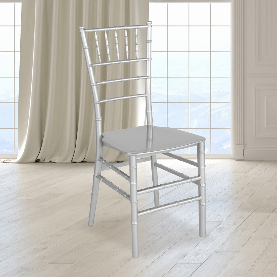 BLNK HERCULES Series Resin Stacking Chiavari Chair - Silver