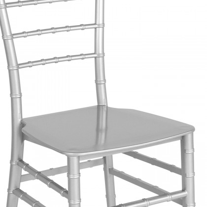 BLNK HERCULES Series Resin Stacking Chiavari Chair - Silver