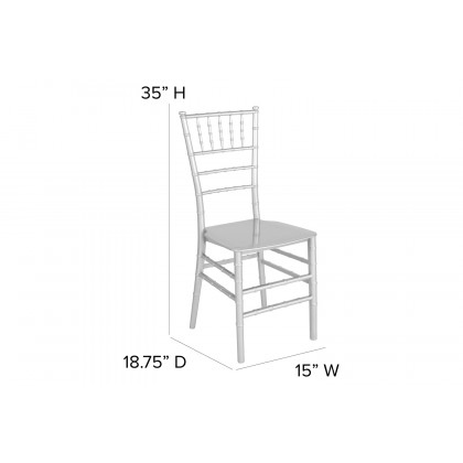 BLNK HERCULES Series Resin Stacking Chiavari Chair - Silver
