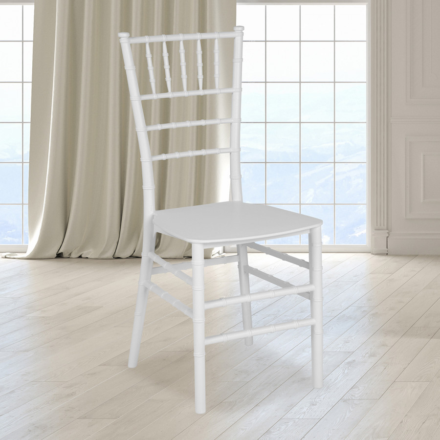 BLNK HERCULES Series Resin Stacking Chiavari Chair - White