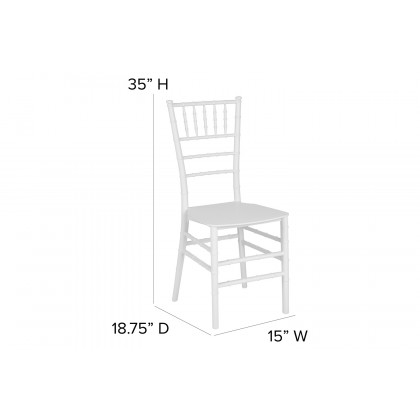BLNK HERCULES Series Resin Stacking Chiavari Chair - White