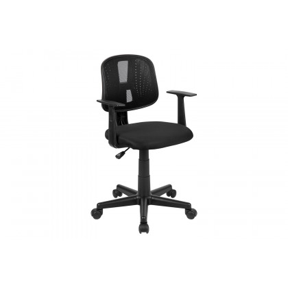 BLNK Flash Fundamentals Mid-Back Mesh Swivel Task Office Chair with Pivot Back - Black, with Arms