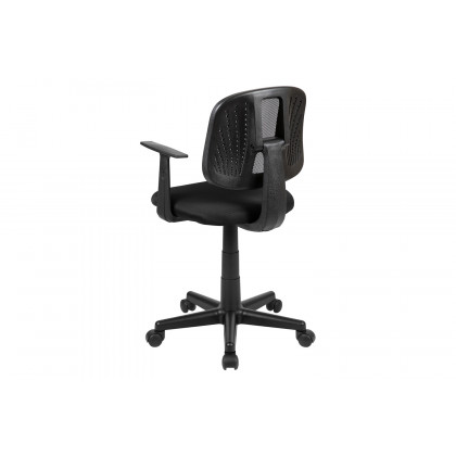 BLNK Flash Fundamentals Mid-Back Mesh Swivel Task Office Chair with Pivot Back - Black, with Arms