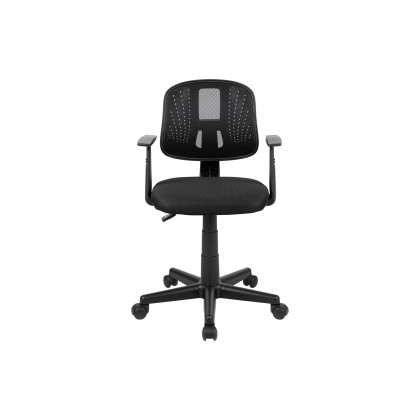 BLNK Flash Fundamentals Mid-Back Mesh Swivel Task Office Chair with Pivot Back - Black, with Arms