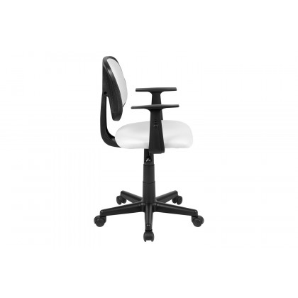 BLNK Flash Fundamentals Mid-Back Mesh Swivel Task Office Chair with Pivot Back - White, with Arms