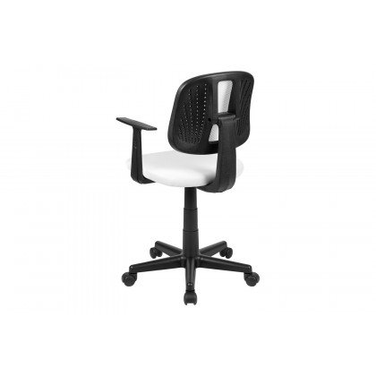 BLNK Flash Fundamentals Mid-Back Mesh Swivel Task Office Chair with Pivot Back - White, with Arms