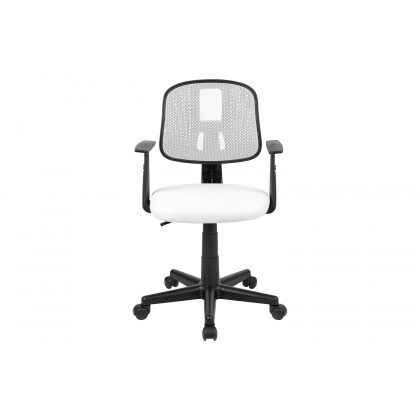 BLNK Flash Fundamentals Mid-Back Mesh Swivel Task Office Chair with Pivot Back - White, with Arms