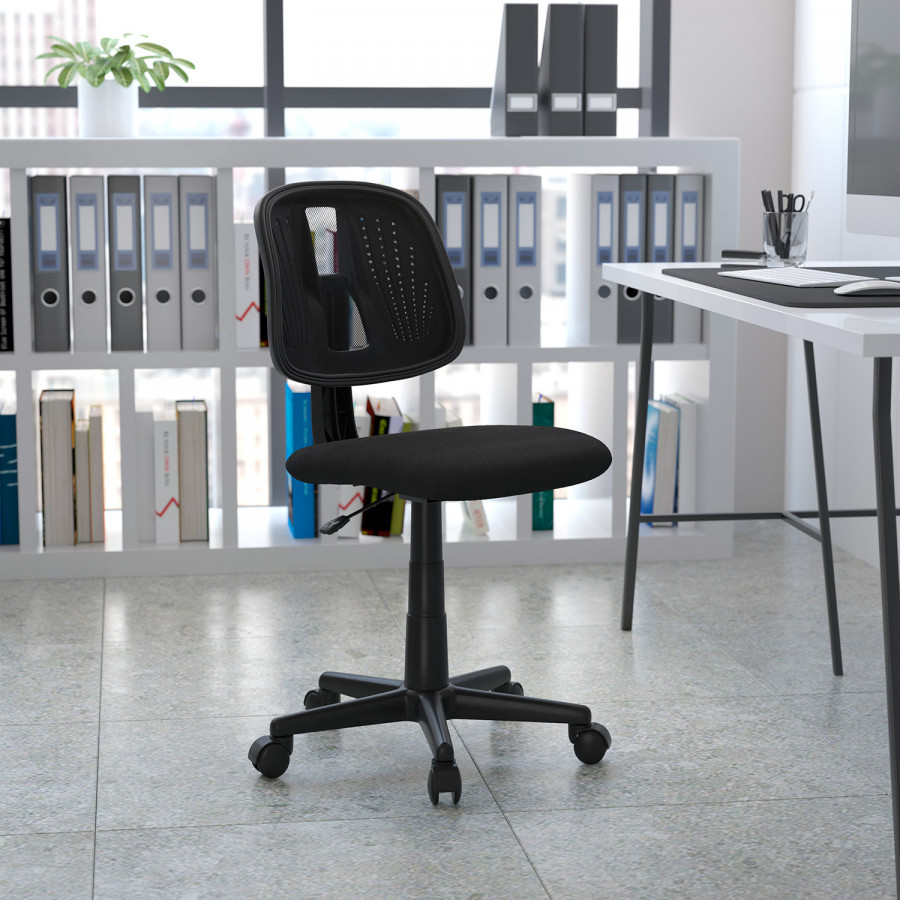 BLNK Flash Fundamentals Mid-Back Mesh Swivel Task Office Chair with Pivot Back - Black