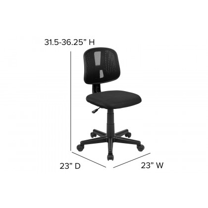 BLNK Flash Fundamentals Mid-Back Mesh Swivel Task Office Chair with Pivot Back - Black