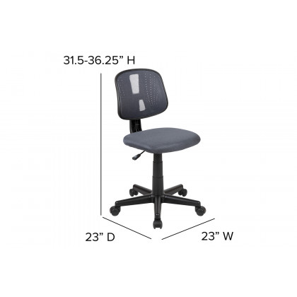 BLNK Flash Fundamentals Mid-Back Mesh Swivel Task Office Chair with Pivot Back - Gray